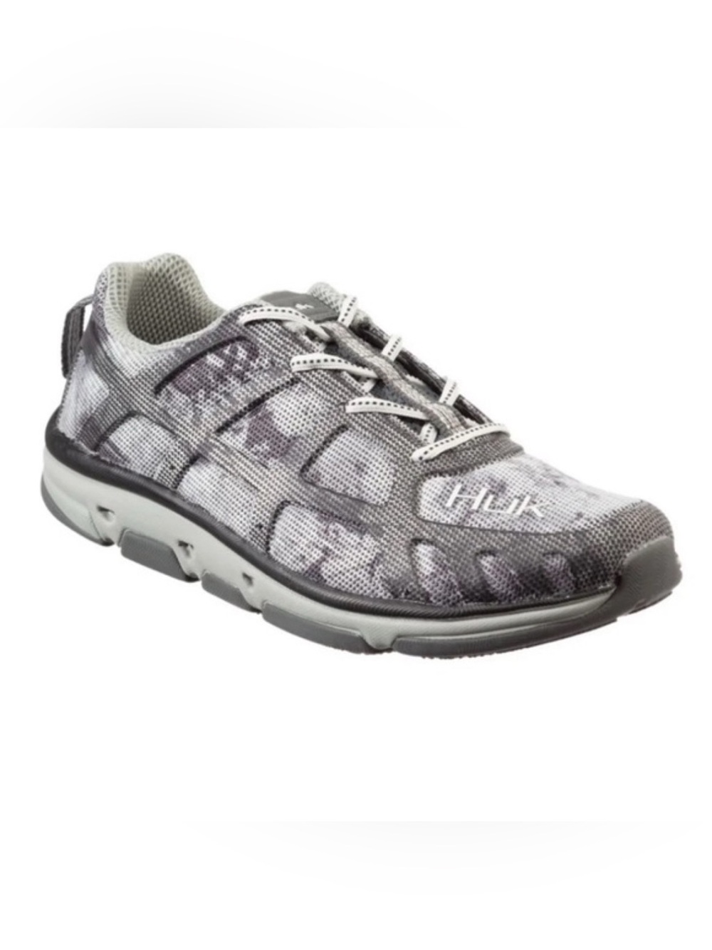 Huk Attack Performance Fishing Shoes Boat Water Sneakers Grey White Camo - 13